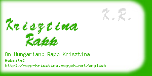 krisztina rapp business card